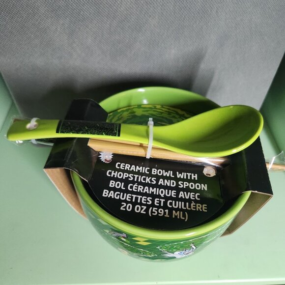 NEW Rick and Morty Ceramic Ramen Bowl With Chopsticks and Spoon Microwave Safe 2 - Picture 9 of 16